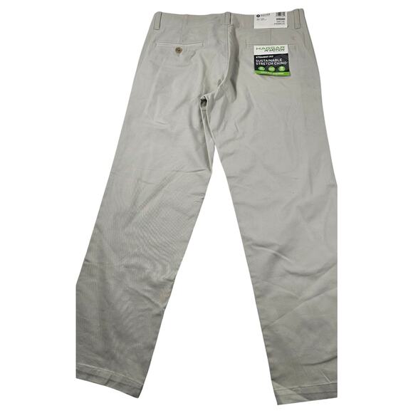 NWT haggar sustainable stretch chino putty khaki work pants sz 32x29 in motion - Picture 3 of 9